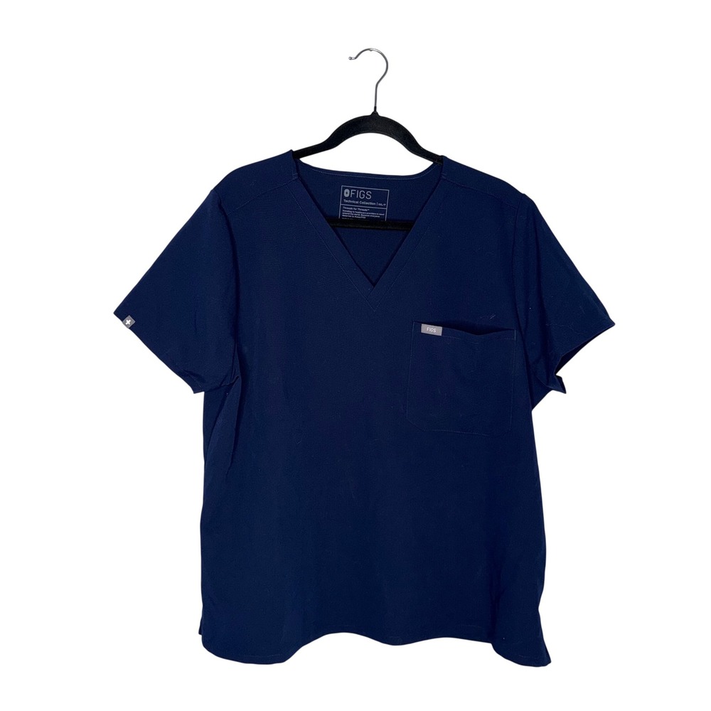 FIGS Casma Scrub Top Womens XXL Petite Navy Blue Excellent V-Neck‎ FW1000NP
